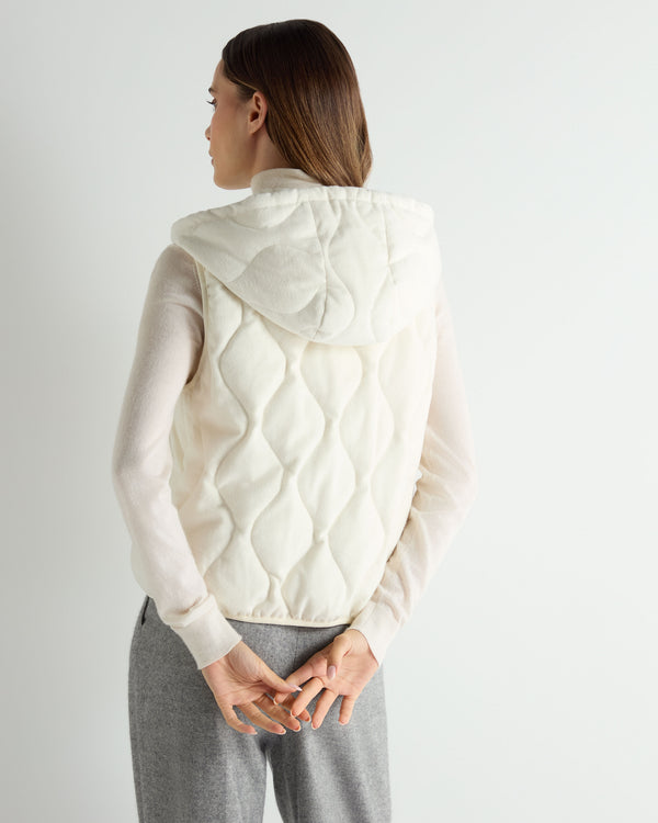 N.peal Women's Padded Gilet With Hood In White