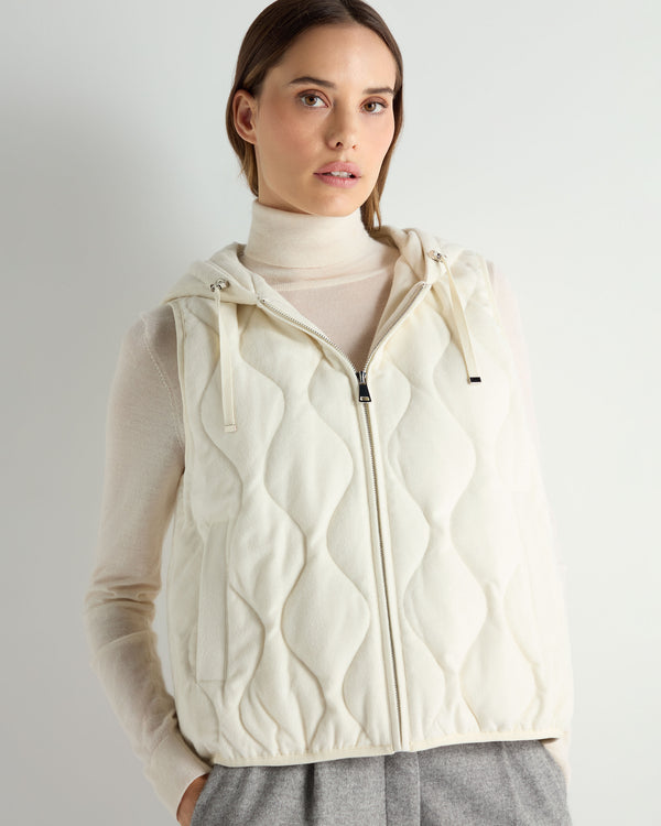 n.peal Women's Padded Gilet With Hood In White