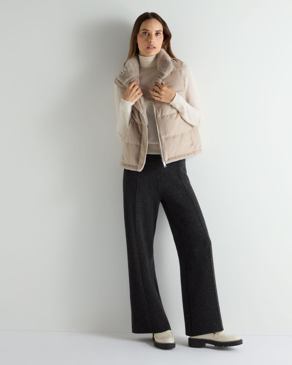 N.peal Women's Reversible Rex Gilet In Beige Brown