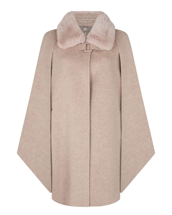 N.peal Women's Rex Collar Cape In Taupe Brown