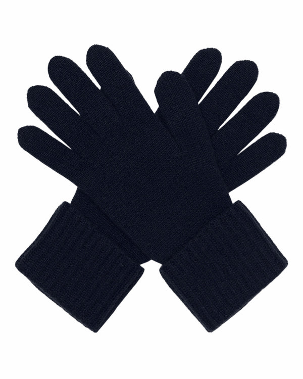 n.peal Women's Ribbed Cashmere Gloves In Navy Blue