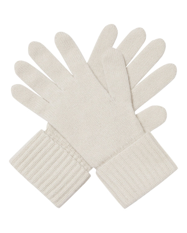 n.peal Women's Ribbed Cashmere Gloves In Snow Grey