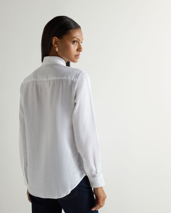 N.peal Women's Rochelle Linen Shirt In White