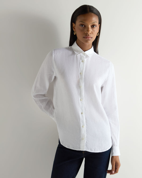 n.peal Women's Rochelle Linen Shirt In White