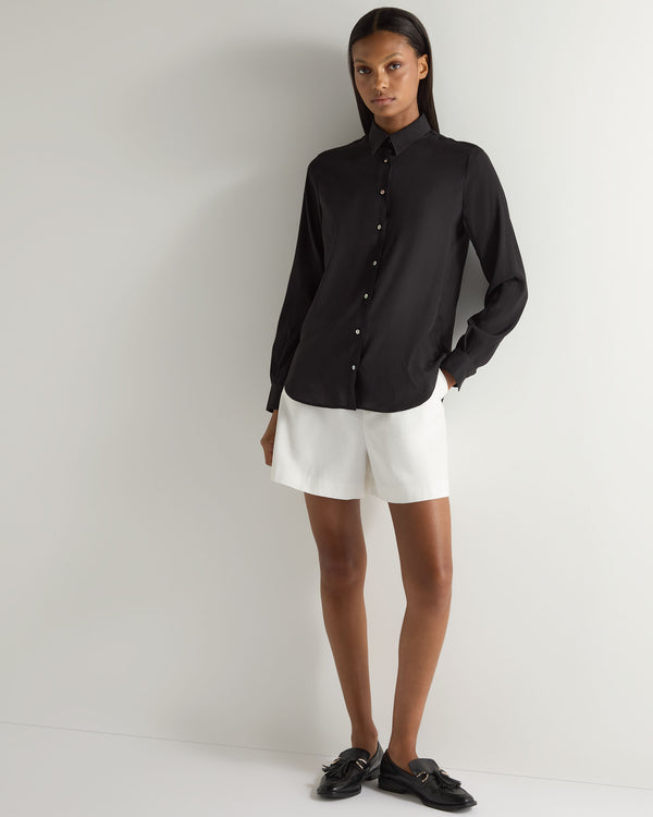 N.peal Women's Rochelle Silk Shirt In Black