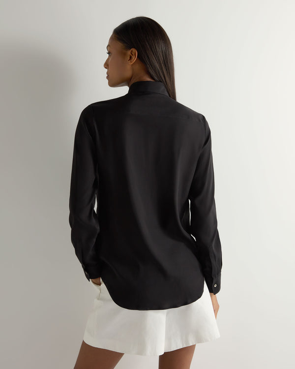 N.peal Women's Rochelle Silk Shirt In Black