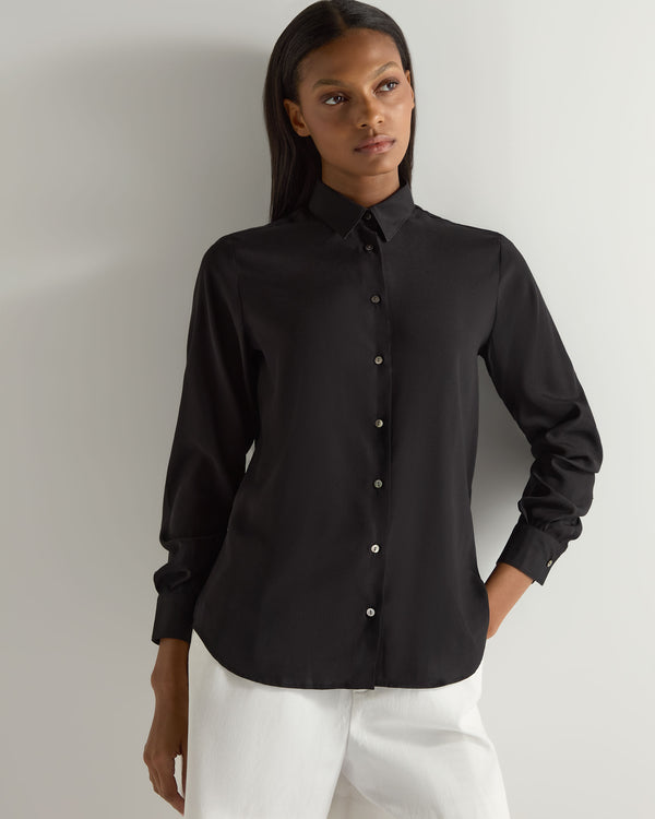 n.peal Women's Rochelle Silk Shirt In Black
