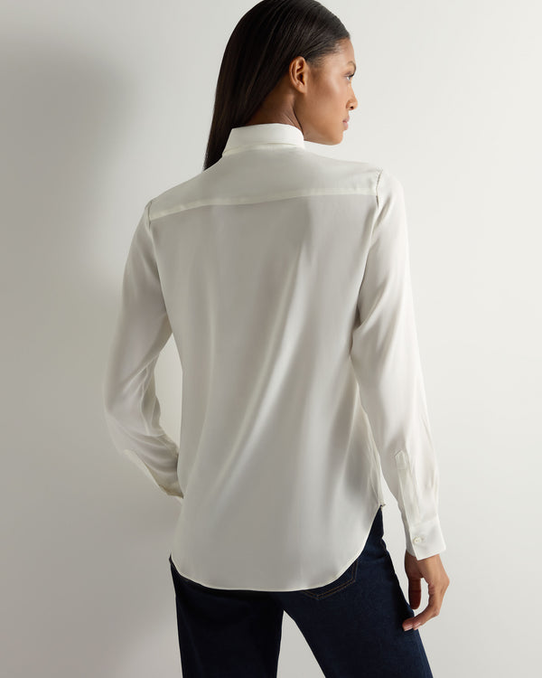 N.peal Women's Rochelle Silk Shirt In White
