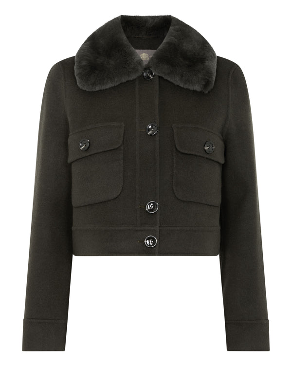 N.peal Women's Rosie Rex Collared Jacket In Green