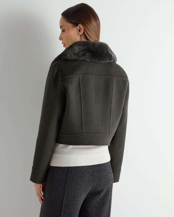 N.peal Women's Rosie Rex Collared Jacket In Green