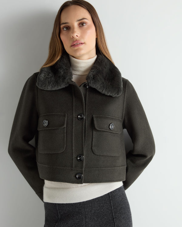 n.peal Women's Rosie Rex Collared Jacket In Green