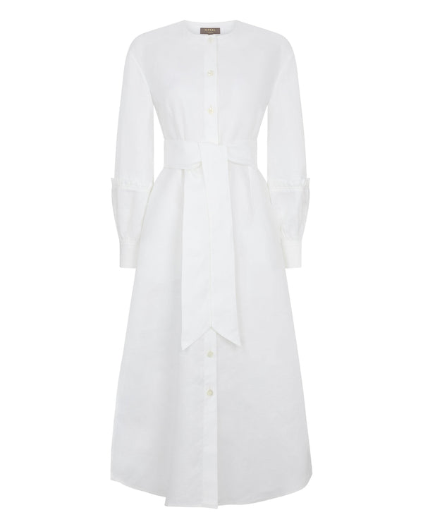 N.peal Women's Willow Linen Dress In White