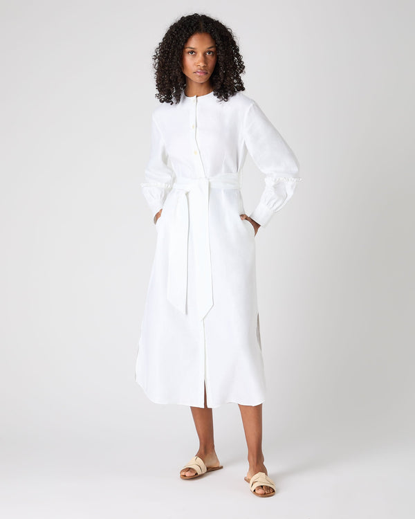 N.peal Women's Willow Linen Dress In White