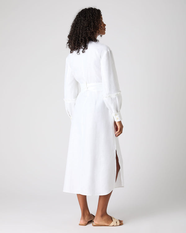 N.peal Women's Willow Linen Dress In White