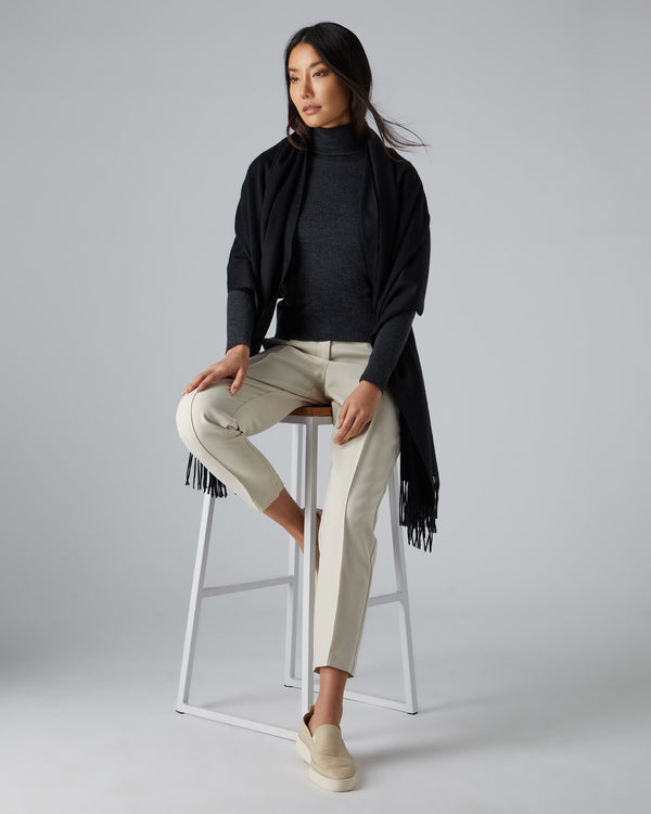 N.peal Women's Woven Cashmere Shawl In Black