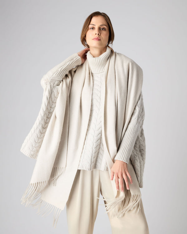N.peal Women's Woven Cashmere Shawl In Ecru White