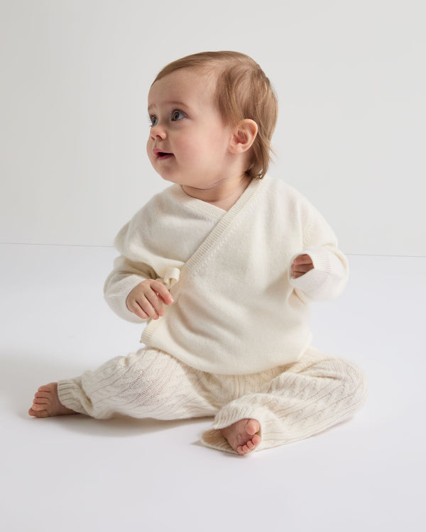 N.peal Wrap Cashmere Cardigan In New Ivory White