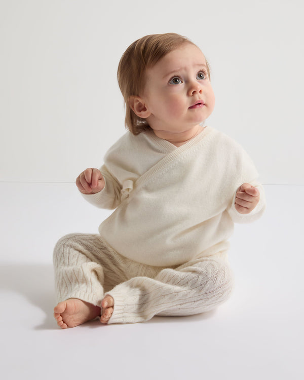 N.peal Wrap Cashmere Cardigan In New Ivory White