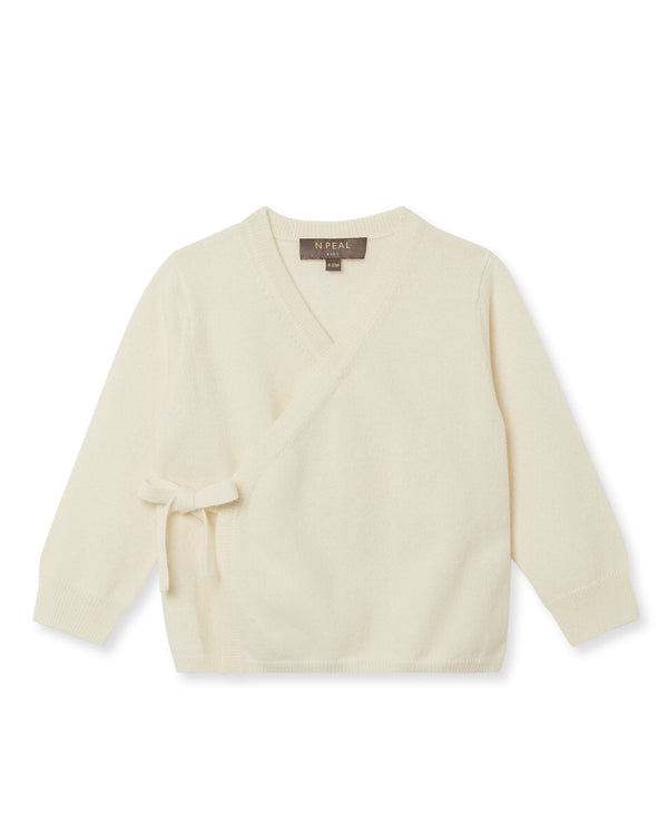 n.peal Wrap Cashmere Cardigan In New Ivory White