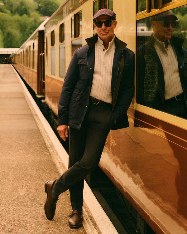 n.peal TUCCI RIB HALF BUTTON SWEATER In Pebble Grey