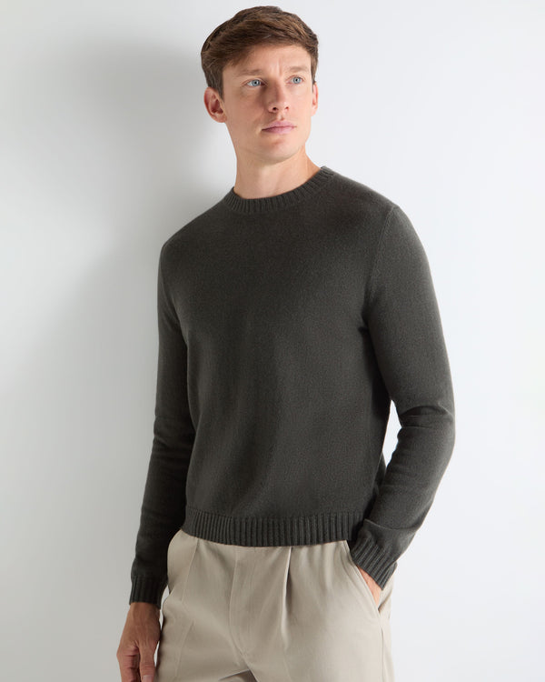 N.peal TUCCI ROUND NECK SWEATER In Arabica Khaki Green