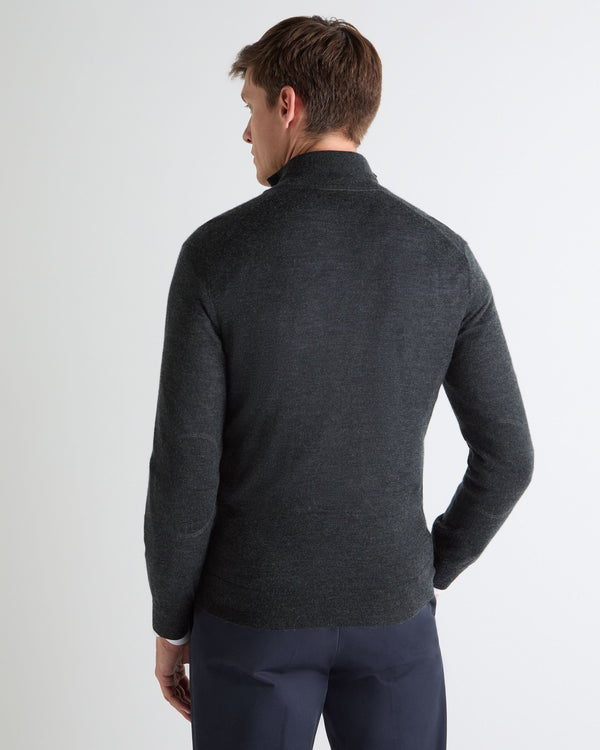 N.peal TUCCI SUPERFINE FULL ZIP In Dark Charcoal Grey