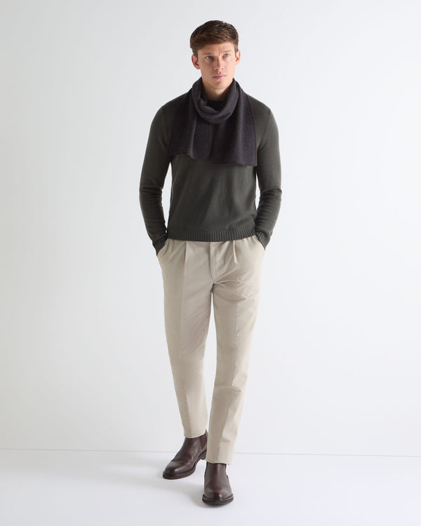 N.peal TUCCI SUPERFINE HERRINGBONE SCARF In Dark Charcoal Grey