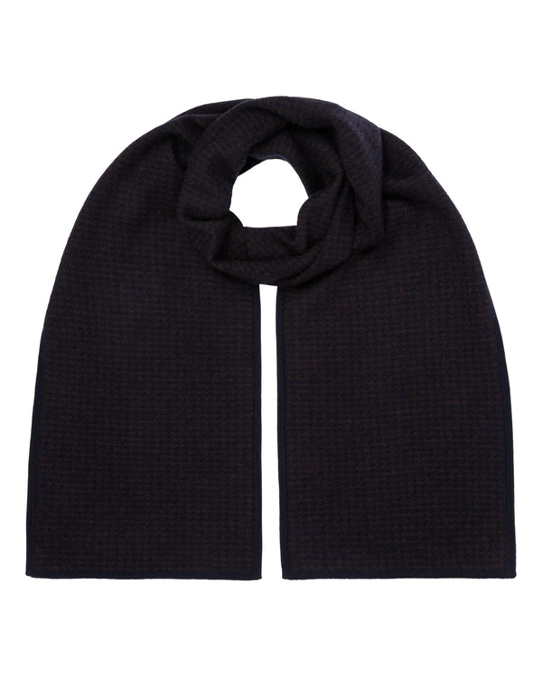 N.peal TUCCI SUPERFINE HERRINGBONE SCARF In Navy Blue