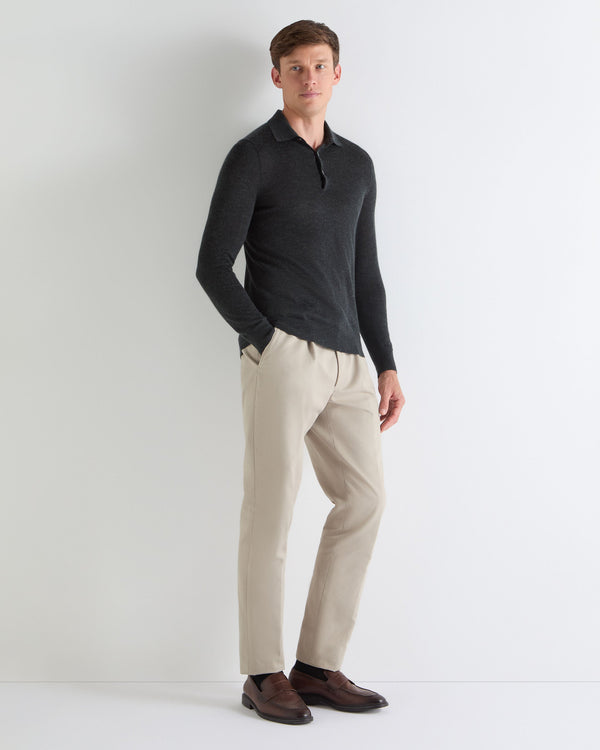 N.peal TUCCI SUPERFINE POLO SHIRT In Dark Charcoal Grey