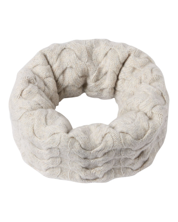 n.peal Unisex Cable Cashmere Snood In Ash Grey Marl