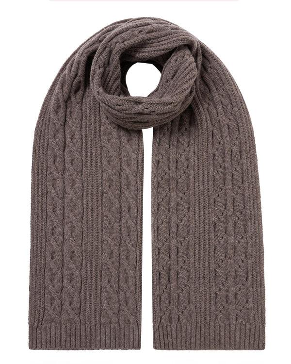 n.peal Unisex Cable Rib Cashmere Scarf In Otter Brown