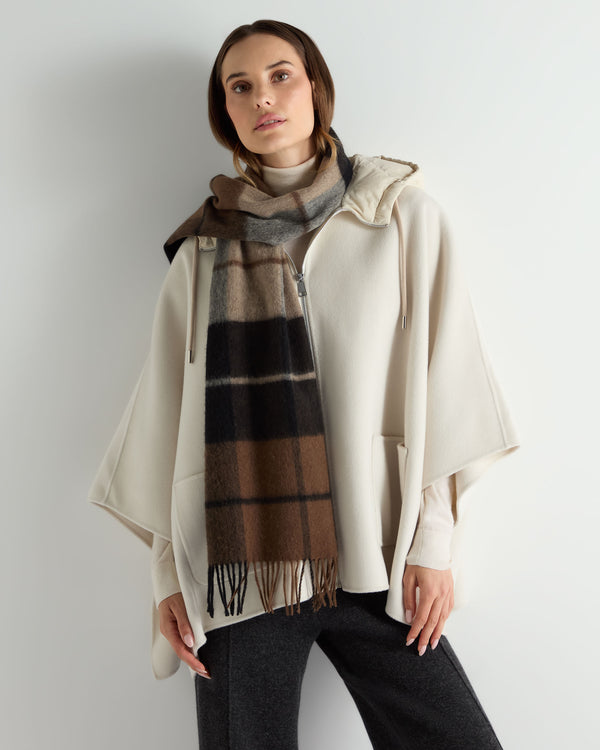 N.peal Unisex Cashmere Check Scarf In Dark Brown Check