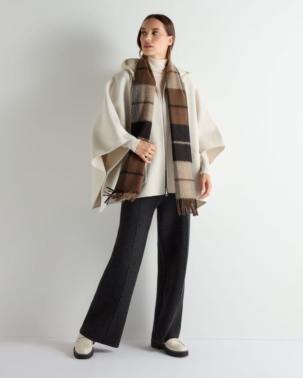 N.peal Unisex Cashmere Check Scarf In Dark Brown Check