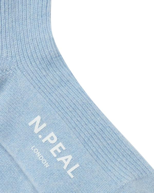 N.peal Unisex Cashmere Rib Bed Socks In Sea Mist Blue