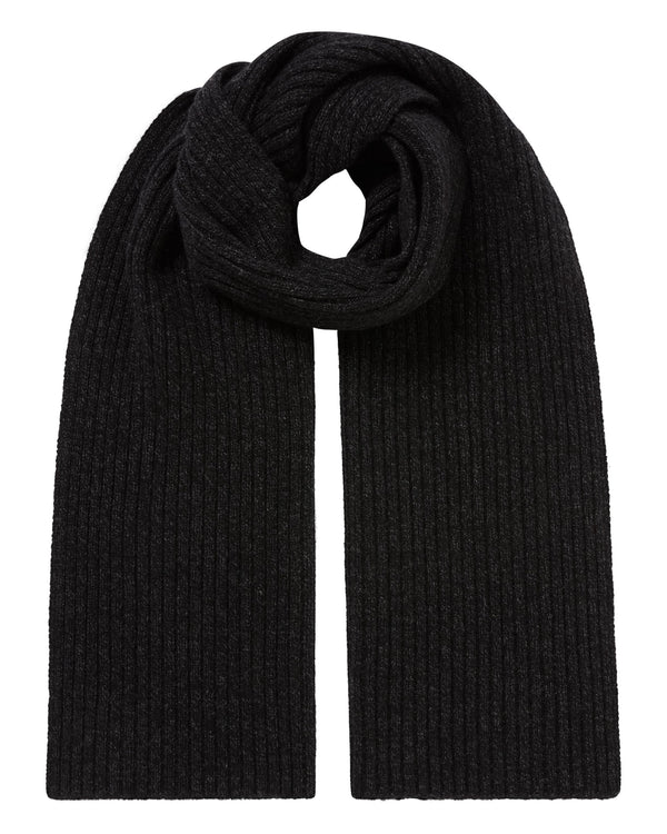 n.peal Unisex Chunky Rib Cashmere Scarf In Charcoal Grey Melange