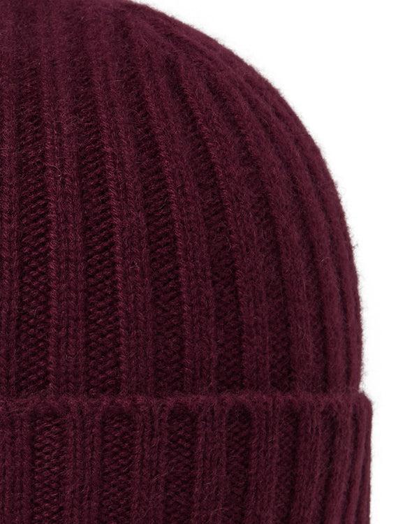 N.peal Unisex Chunky Ribbed Cashmere Hat In Bordeaux Red