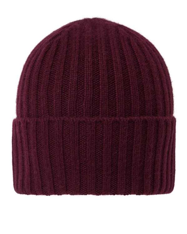 n.peal Unisex Chunky Ribbed Cashmere Hat In Bordeaux Red