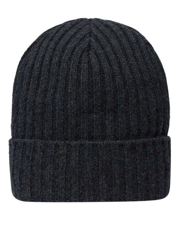 n.peal Unisex Chunky Ribbed Cashmere Hat In Dark Charcoal Grey