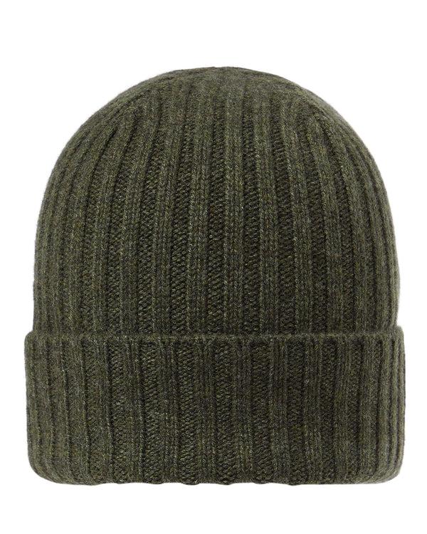 n.peal Unisex Chunky Ribbed Cashmere Hat In Moss Green