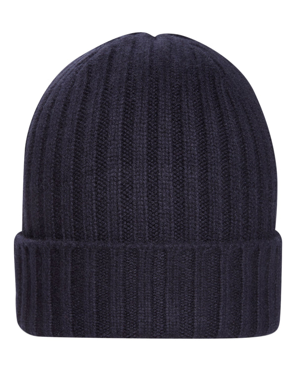n.peal Unisex Chunky Ribbed Cashmere Hat In Navy Blue
