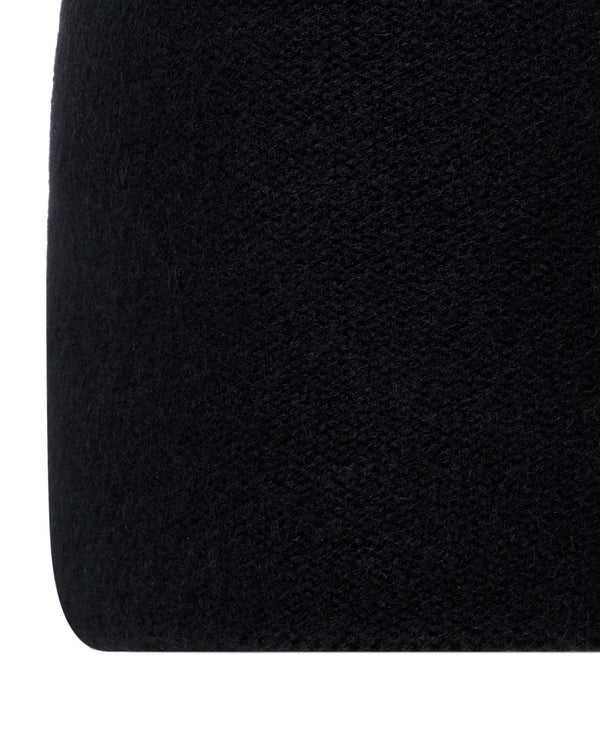 N.peal Unisex Double Layer Cashmere Beanie In Black
