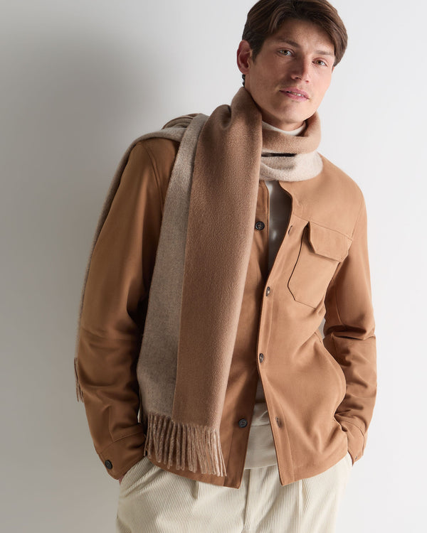 N.peal Unisex Doubleface Woven Cashmere Scarf In Dark Tan Brown