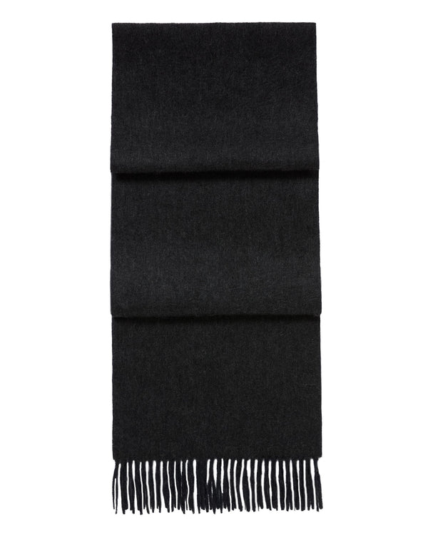 n.peal Unisex Doubleface Woven Cashmere Scarf In Deep Charcoal Grey