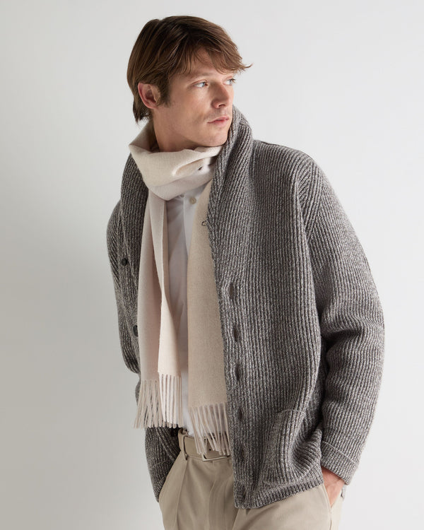 N.peal Unisex Doubleface Woven Cashmere Scarf In Snow Grey