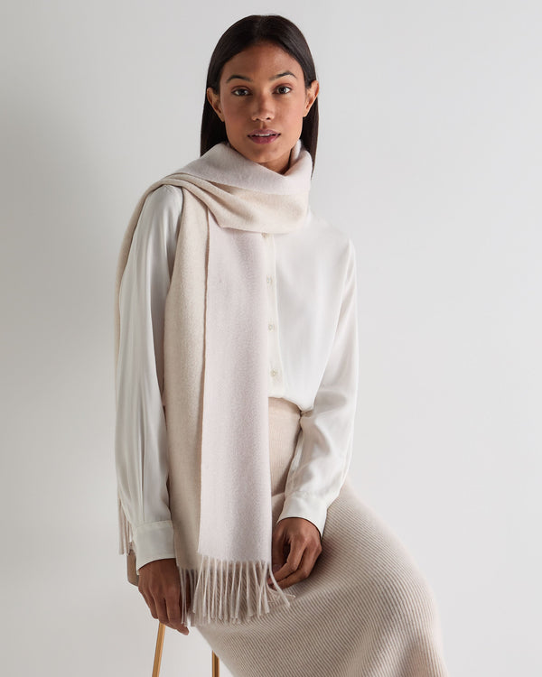 N.peal Unisex Doubleface Woven Cashmere Scarf In Snow Grey