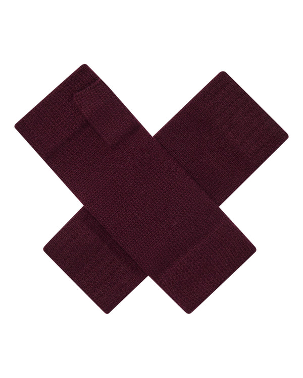 n.peal Unisex Fingerless Cashmere Gloves In Bordeaux Red