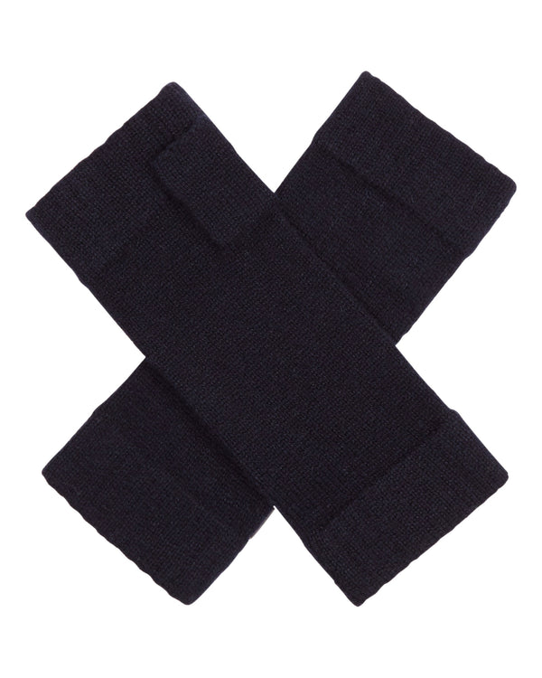 n.peal Unisex Fingerless Cashmere Gloves In Navy Blue