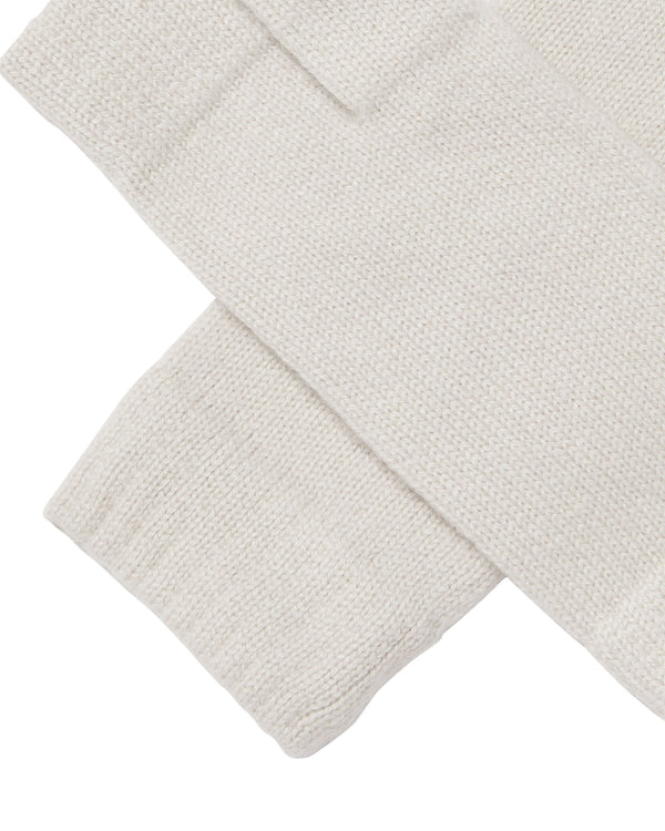N.peal Unisex Fingerless Cashmere Gloves In Snow Grey