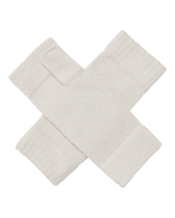 n.peal Unisex Fingerless Cashmere Gloves In Snow Grey