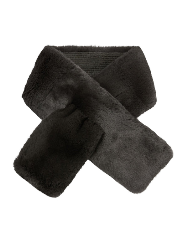 n.peal Unisex Fur Neckwarmer In Arabica Khaki Green